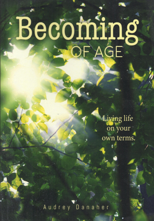 Cover of the book Becoming of Age, sunlight showing through green leaves